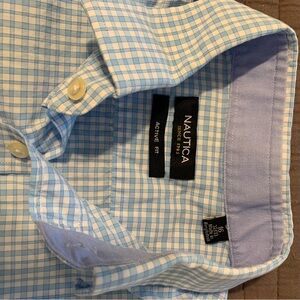 Nautica Men's Light Blue Plaid Shirt